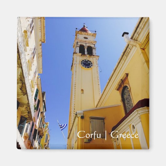 ギリシャのコルフ、セントスピリドン教会 マグネット (正面)