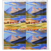 ギリシャのコーストシャワーカーテン シャワーカーテン (正面)