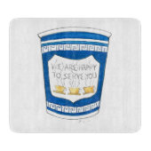 ギリシャのコーヒーカップのカッティングボードを提供する幸せ カッティングボード (正面)