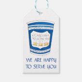 ギリシャのコーヒーカップのラベルを提供する幸カスタム意 ギフトタグ (正面)