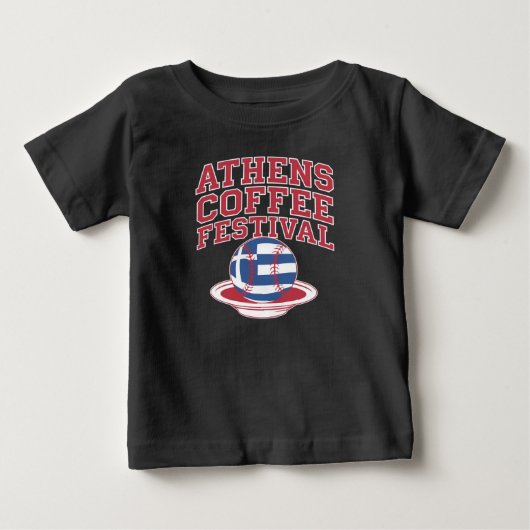 ギリシャのコーヒーベースボールロゴ ベビーTシャツ (正面)