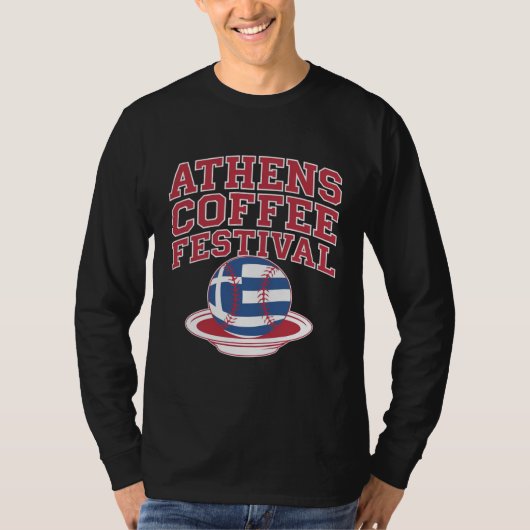 ギリシャのコーヒーベースボールロゴ Tシャツ (正面)