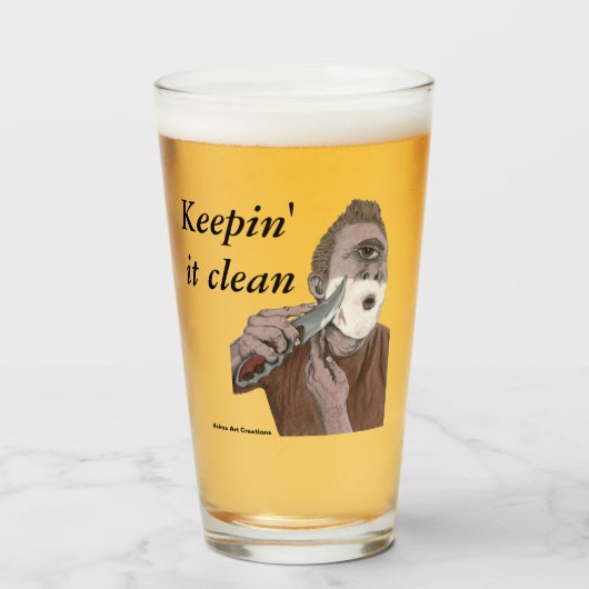 ギリシャのサイクロプスナイフひげそりファンタジー飲みガラス タンブラーグラス (ドリンク正面)