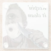 ギリシャのサイクロプスナイフシェービングガラス飲料用コースター ガラスコースター (裏面)