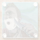 ギリシャのサイクロプスナイフシェービングファンタジーガラスコースター ガラスコースター (裏面)