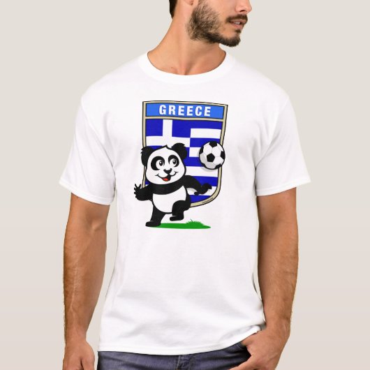 ギリシャのサッカーパンダ（軽いシャツ） Tシャツ (正面)