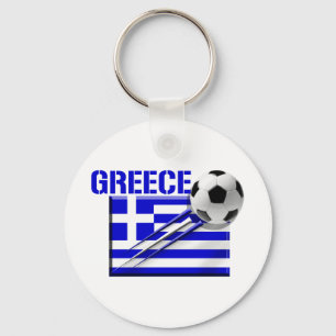 ギリシャのサッカーロゴギリシャ国旗のサッカーのギフト キーホルダー