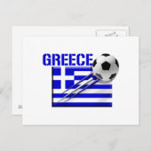 ギリシャのサッカーロゴギリシャ国旗のサッカーのギフト ポストカード (正面/裏面)