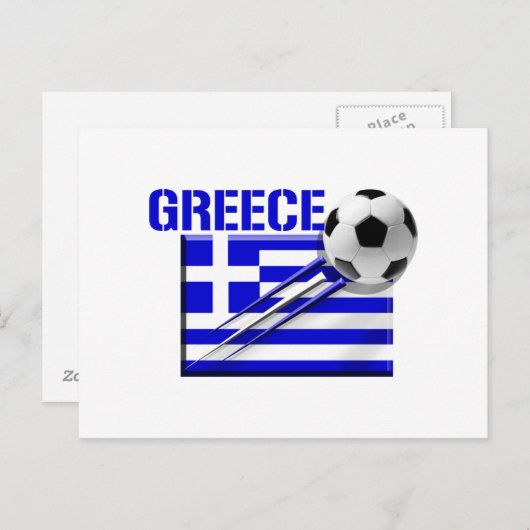 ギリシャのサッカーロゴギリシャ国旗のサッカーのギフト ポストカード (正面/裏面)