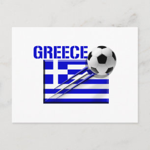 ギリシャのサッカーロゴギリシャ国旗のサッカーのギフト ポストカード