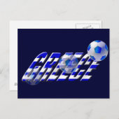 ギリシャのサッカーロゴ入りサッカー国旗 ポストカード (正面/裏面)