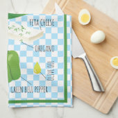 ギリシャのサラダ素材 – サンシャインキックの味 キッチンタオル (四つ折り)