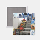 ギリシャのサントリーニの居酒屋 マグネット (正面/裏面)