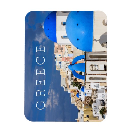ギリシャのサントリーニの街並み マグネット (縦)
