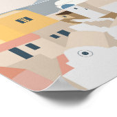 ギリシャのサントリーニヴィンテージ旅行ポスター ポスター (角)