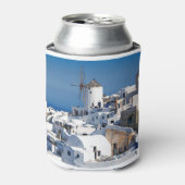 ギリシャのサントリーニ島のオイアの有名な風車 缶クーラー (缶正面)