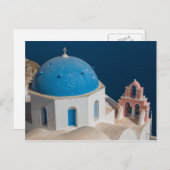 ギリシャのサントリーニ島の教会 ポストカード (正面/裏面)