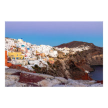 ギリシャのサントリーニ島の美しい夕焼け
