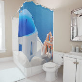 ギリシャのサントリーニ島 シャワーカーテン (インサイチュ)