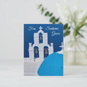 ギリシャのサントリーニ州フィラの3つの鐘 ポストカード (スタンド正面)