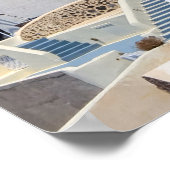 ギリシャのサントリーニ州Oiaの風車 ポスター (角)