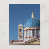 ギリシャのシロス島ヘルモポリス。～の青いドーム ポストカード (正面)