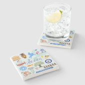 ギリシャのシンボル旅行愛好家 ストーンコースター (横)