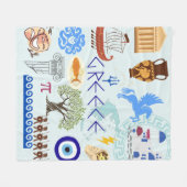 ギリシャのシンボル旅行愛好家 フリースブランケット (正面(横))