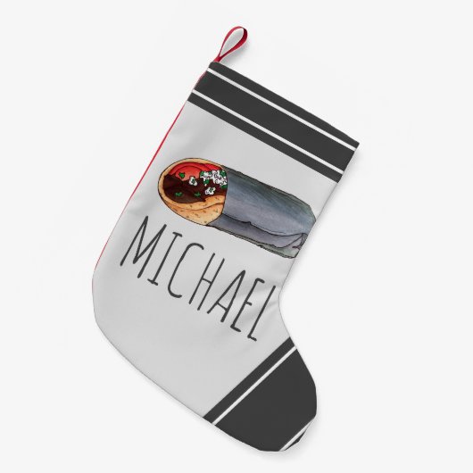 ギリシャのジャイロピタミートサンドイッチフード地中海の付き スモールクリスマスストッキング (正面 (吊り時))