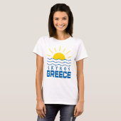 ギリシャのスカイロス 陽光と海の波 女性用 Tシャツ (正面フル)