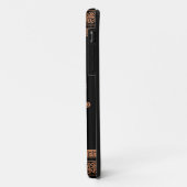 ギリシャのスタイルの黒いおよびオレンジ花柄 Case-Mate iPhoneケース (裏面/左)