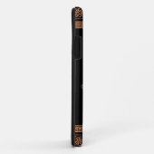 ギリシャのスタイルの黒いおよびオレンジ花柄 Case-Mate iPhoneケース (裏面/右)