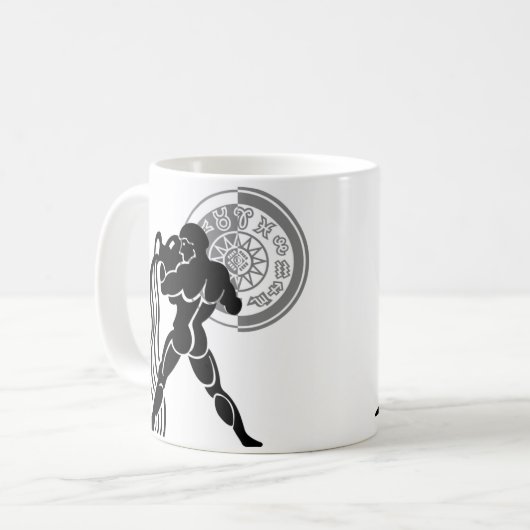 ギリシャのスタイルアクエリアスの男が水を注ぐ コーヒーマグカップ (正面左)