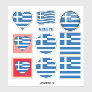 ギリシャのステッカー & ギリシャ国旗、ハート / スポーツ シール