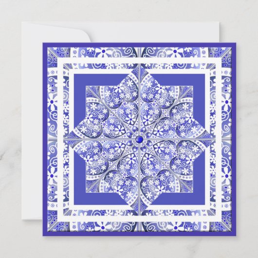 ギリシャのセラミックレースブルー空白のカード シーズンカード (正面)