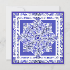 ギリシャのセラミックレースブルー空白のカード シーズンカード