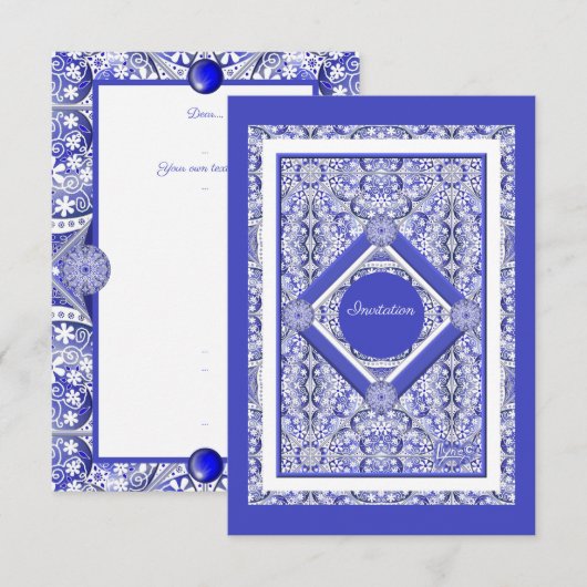 ギリシャのセラミックレースブルー (正面/裏面)