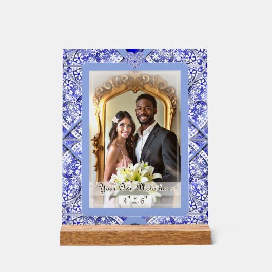 ギリシャのセラミックレースブルー アクリルサイン (正面)