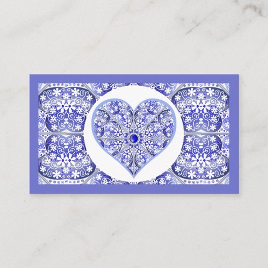 ギリシャのセラミックレースブルー エンクロージャーカード (正面)