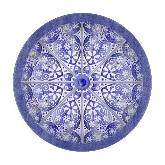 ギリシャのセラミックレースブルー カッティングボード (正面)