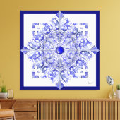 ギリシャのセラミックレースブルー キャンバスプリント (インサイチュ (リビング))