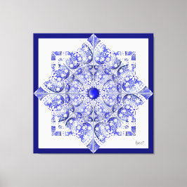 ギリシャのセラミックレースブルー キャンバスプリント