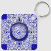 ギリシャのセラミックレースブルー キーホルダー (裏面)
