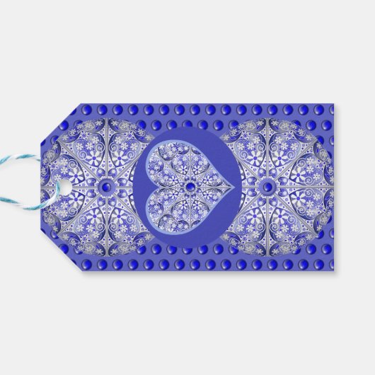 ギリシャのセラミックレースブルー ギフトタグ (裏面横)