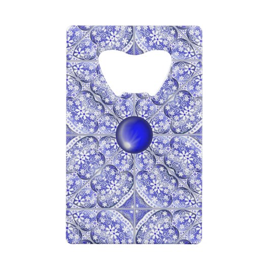 ギリシャのセラミックレースブルー クレジットカード栓抜き (裏面)