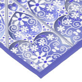 ギリシャのセラミックレースブルー ショートテーブルランナー (コーナー)