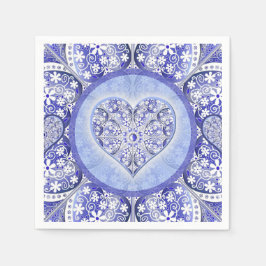 ギリシャのセラミックレースブルー スタンダードカクテルナプキン