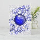 ギリシャのセラミックレースブルー&スノーフレーク カード (スタンド正面)