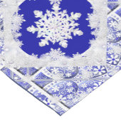 ギリシャのセラミックレースブルー&スノーフレーク ショートテーブルランナー (コーナー)