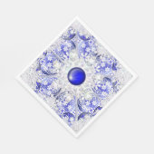 ギリシャのセラミックレースブルー&スノーフレーク スタンダードランチョンナプキン (角)